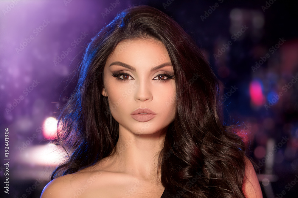 Portrait of beauty girl with long dark hair. Portrait of beauty girl with long dark hair.