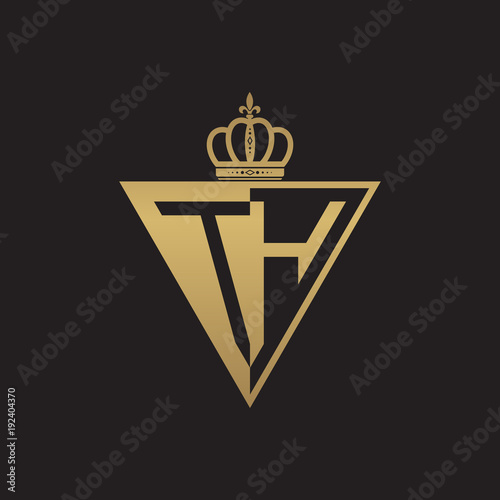 initial two letter half logo triangle gold