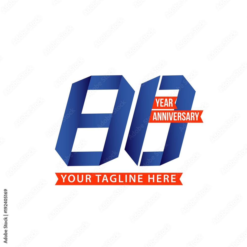 80 Year Anniversary Vector Template Design 80 Year Anniversary Vector Template Design