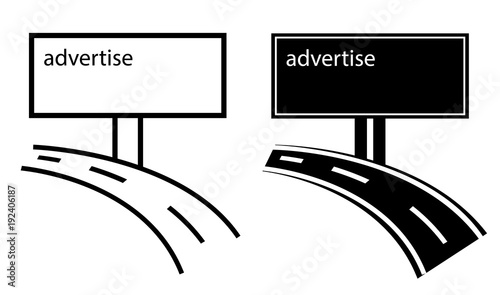 advertise channels on billboard, vector sign, illustration business advert photo