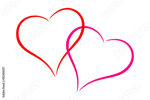 Vector logo two hearts