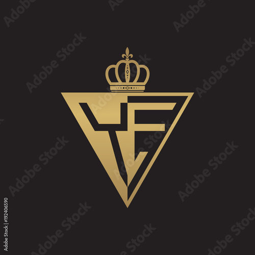 initial two letter half logo triangle gold