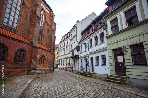 old streets and houses in Berlin, Germany