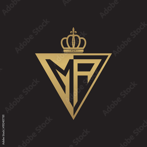 initial two letter half logo triangle gold