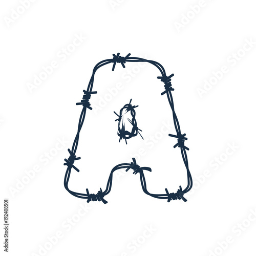 A Barbed Wire Letter Logo Icon Design