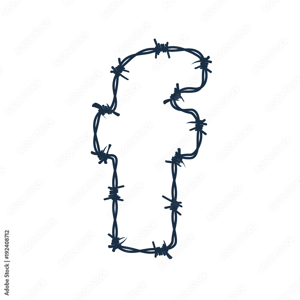 F Barbed Wire Letter Logo Icon Design F Barbed Wire Letter Logo Icon Design