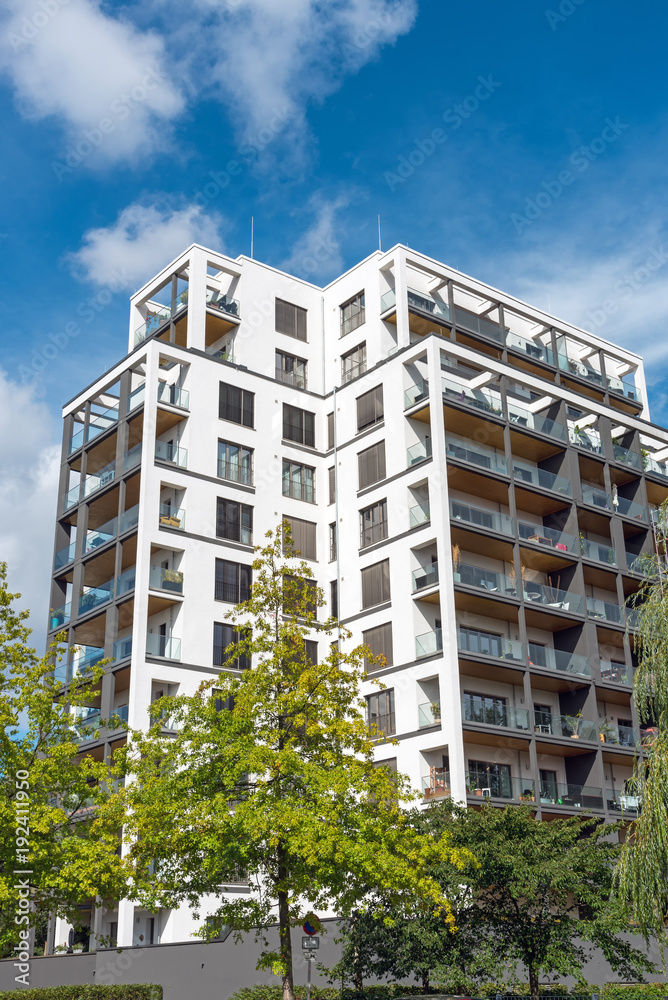 Big modern apartment house seen in Berlin, Germany Big modern apartment house seen in Berlin, Germany