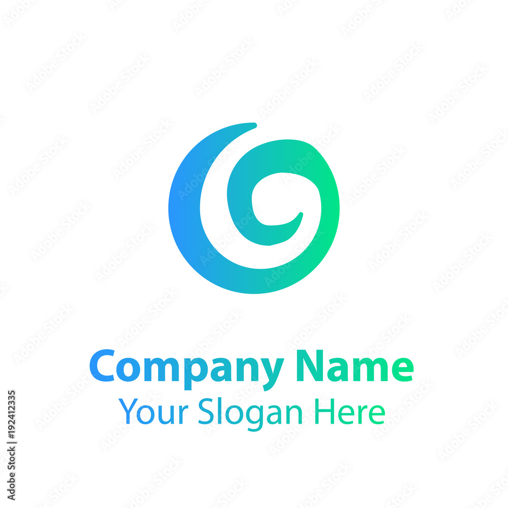 Abstract logo design in gradient color style on white background, Abstract graphic icon, logo design template, symbol for company