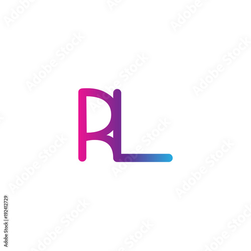 initial letter rounded logo modern, colorful gradient © liarocer