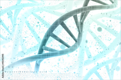 3d render of dna structure, abstract background 
