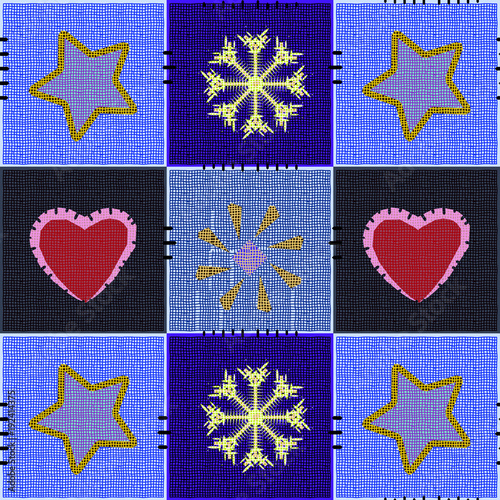 patchwark walpaper with handmade application