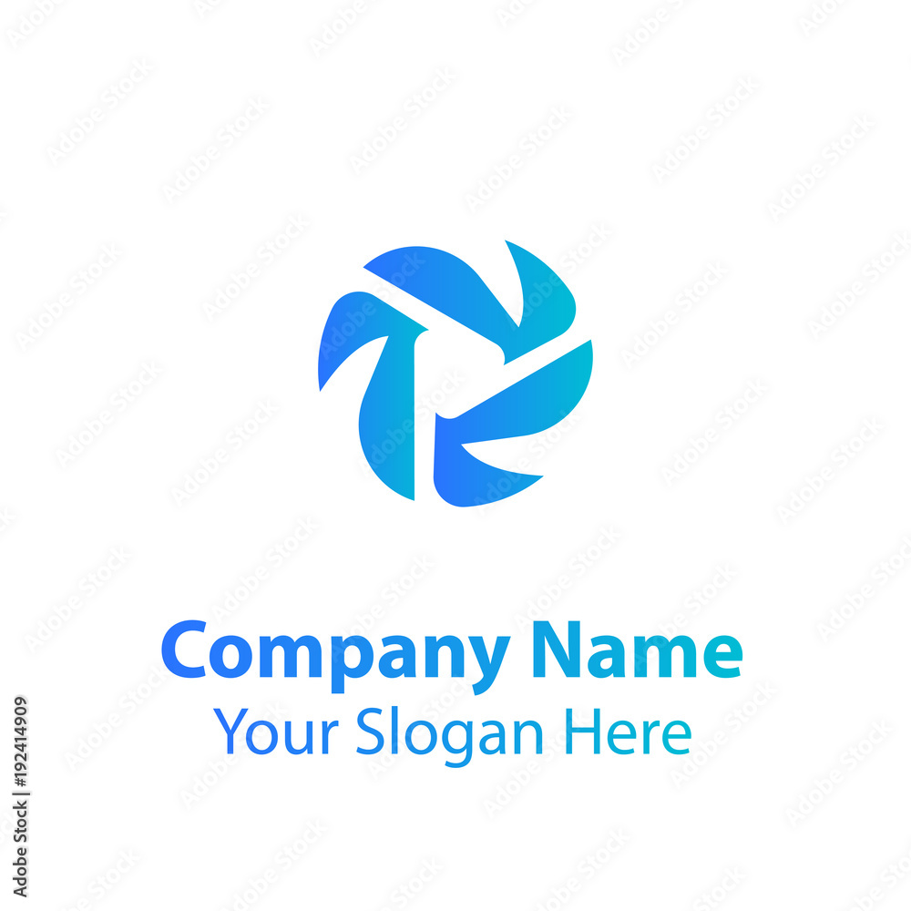 Obraz premium Abstract logo design in gradient color style on white background, Abstract graphic icon, logo design template, symbol for company
