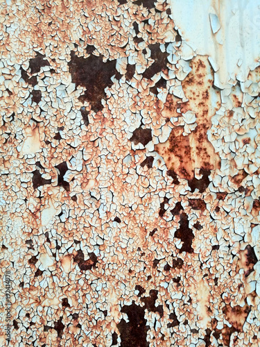 rust on metal surface covered with paint
