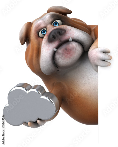 Fun bulldog - 3D Illustration