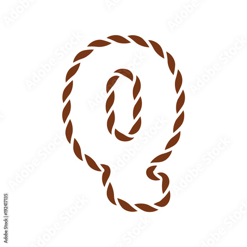 Q Navy Rope Letter Logo Icon Design