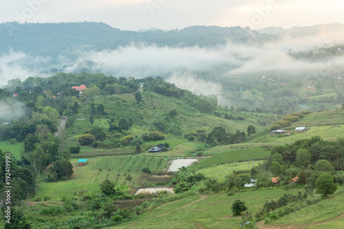 A house among khao koh mountains.Thailand