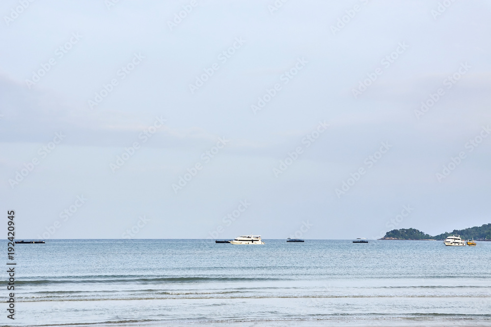 Blue sea. Clear sky. Beautiful view Blue sea. Clear sky. Beautiful view