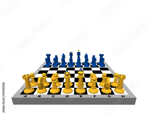 Chess board with figures. I...