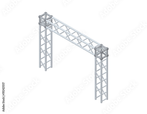 Truss construction. Isolated on white background. 3D Vector illustration.