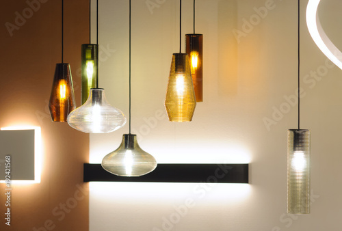 Obraz na plátně Modern style lamps in interior design