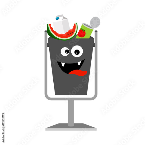 Garbage can with organic trash