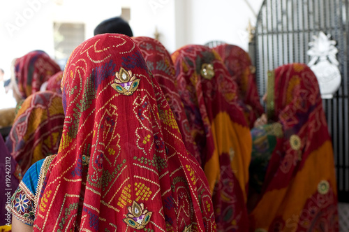 colorful saree , women ,Hindu wedding , Rajasthan, India