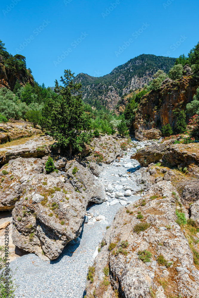 Displaced village Samaria in Samaria Gorge in central Crete, Greece Displaced village Samaria in Samaria Gorge in central Crete, Greece