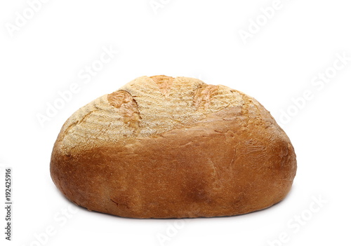 Loaf of wheat bread isolated on white background