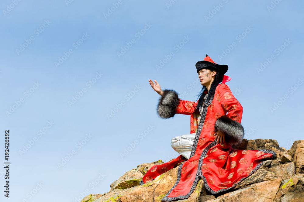 man in Mongolian costume