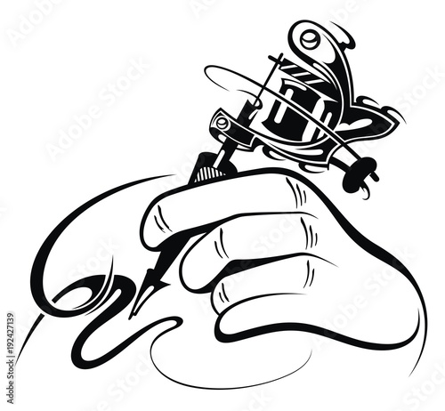 Tattoo artist. Tattoo machine