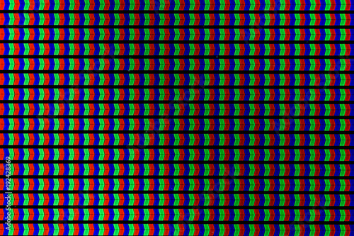 extremely closed shot of LCD TV, RGB pixel