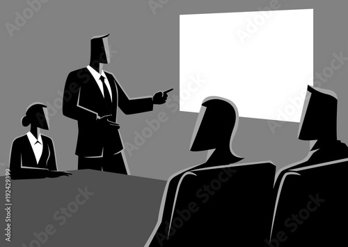 Business people having a meeting using projector
