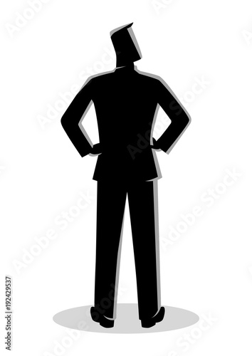 Businessman Silhouette Standing Back View
