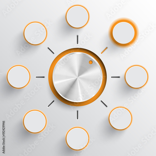 Technology music volume or switch vector button.