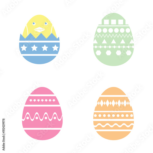 Easter eggs icons on white background. Vector illustration. Easter eggs for Happy Easter holidays.