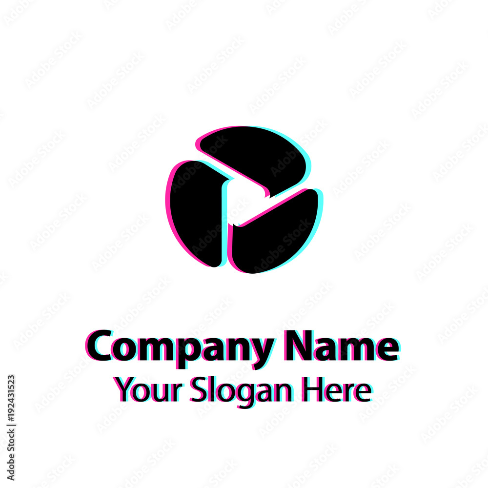 Abstract logo design with glitch effect on white background, Abstract graphic icon, logo design template, symbol for company Abstract logo design with glitch effect on white background, Abstract graphic icon, logo design template, symbol for company