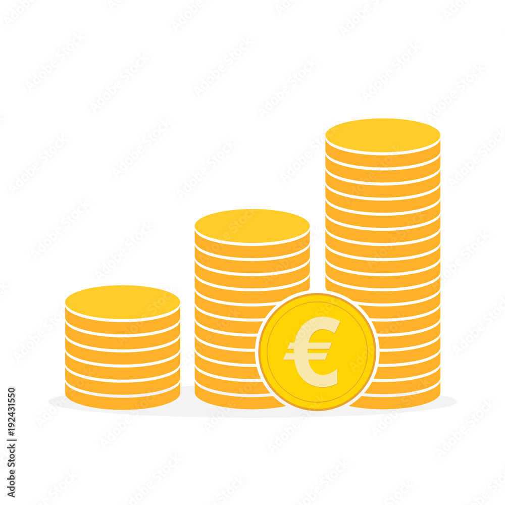 Heap of the golden euro coins. Vector illustration. Heap of the golden euro coins. Vector illustration.