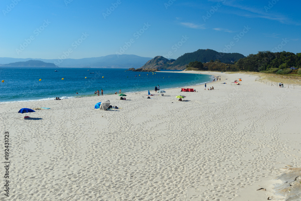 Rodas beach on Cies islands, Galicia, Spain Rodas beach on Cies islands, Galicia, Spain