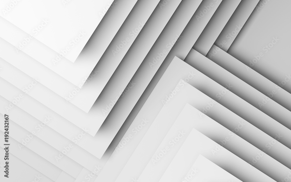 Obraz premium Abstract white background, geometric 3d