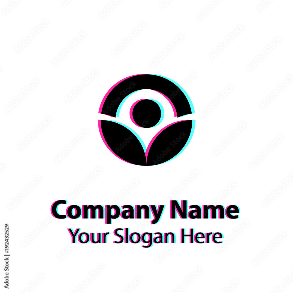 Abstract logo design with glitch effect on white background, Abstract graphic icon, logo design template, symbol for company Abstract logo design with glitch effect on white background, Abstract graphic icon, logo design template, symbol for company