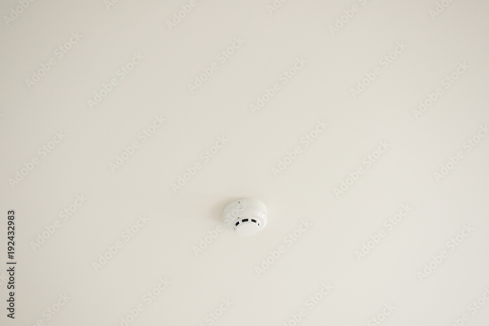 smoke detector and fire protection system on ceiling. smoke detector and fire protection system on ceiling.