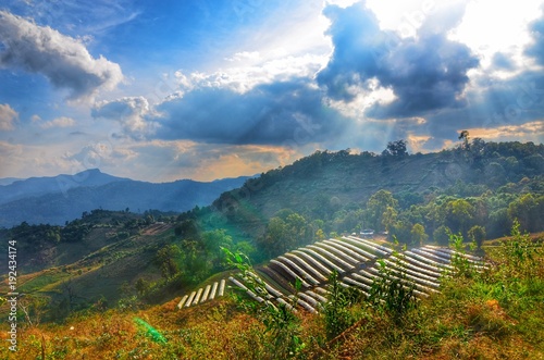 Mountains and beautiful sky in Chiangmai Thailand