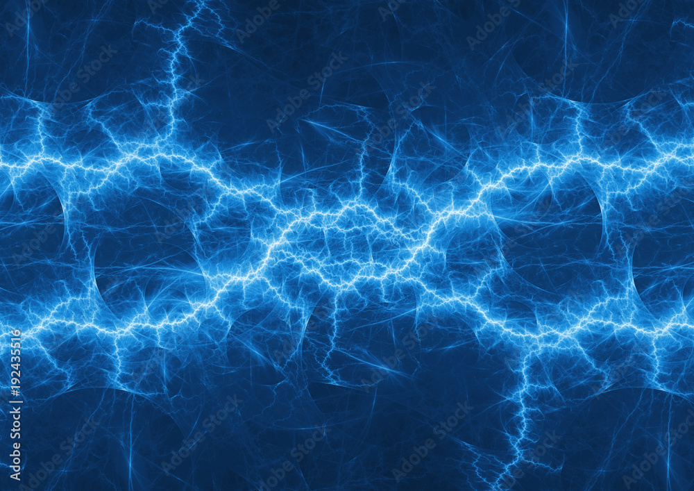Blue plasma lightning  abstract electrical background