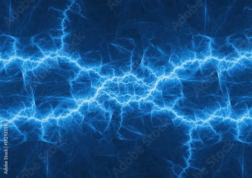 Blue plasma lightning abstract electrical background