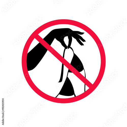No Topless sign. Forbiddance of Nudism Icon. Vector illustration