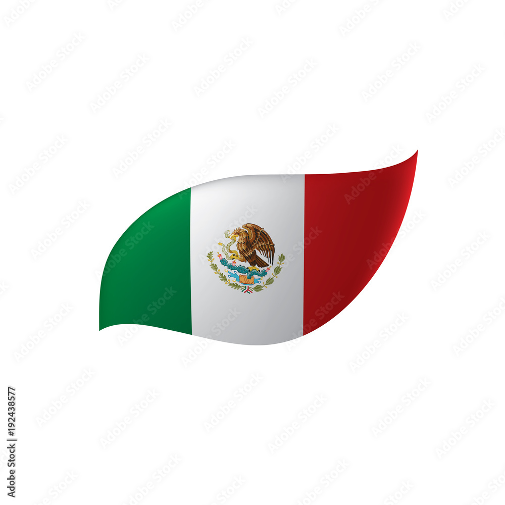 Obraz premium Mexican flag, vector illustration