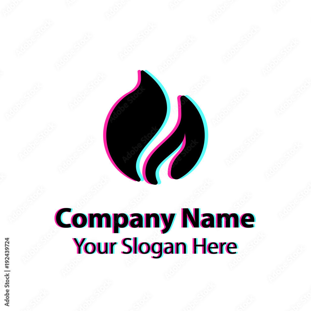Abstract logo design with glitch effect on white background, Abstract graphic icon, logo design template, symbol for company Abstract logo design with glitch effect on white background, Abstract graphic icon, logo design template, symbol for company