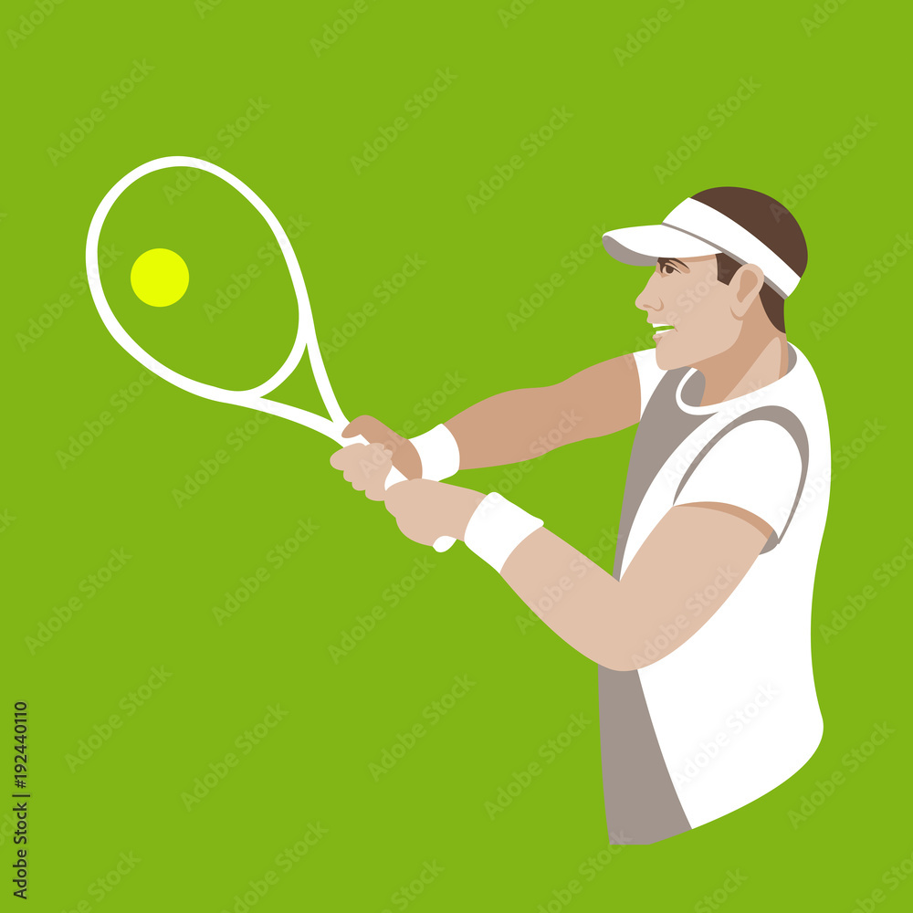 tennis player vector illustration flat style profile