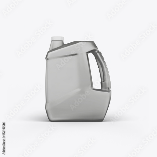 3D render cans of motor oil on a white background