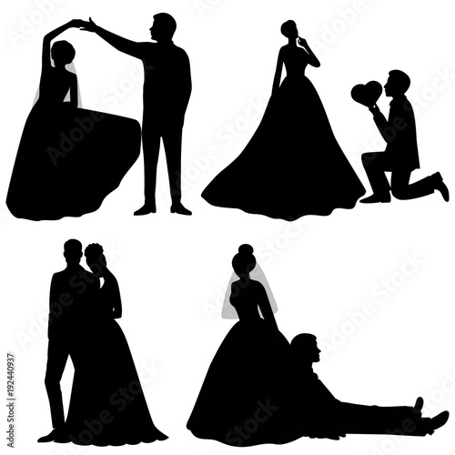 The bride and groom. Set. Collection.